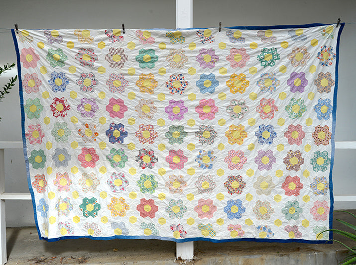 Vintage Grandmothers Garden Quilt Top