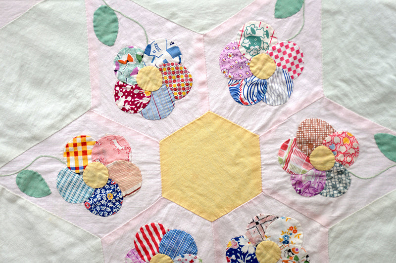 Antique Six-Pointed Star Quilt Top