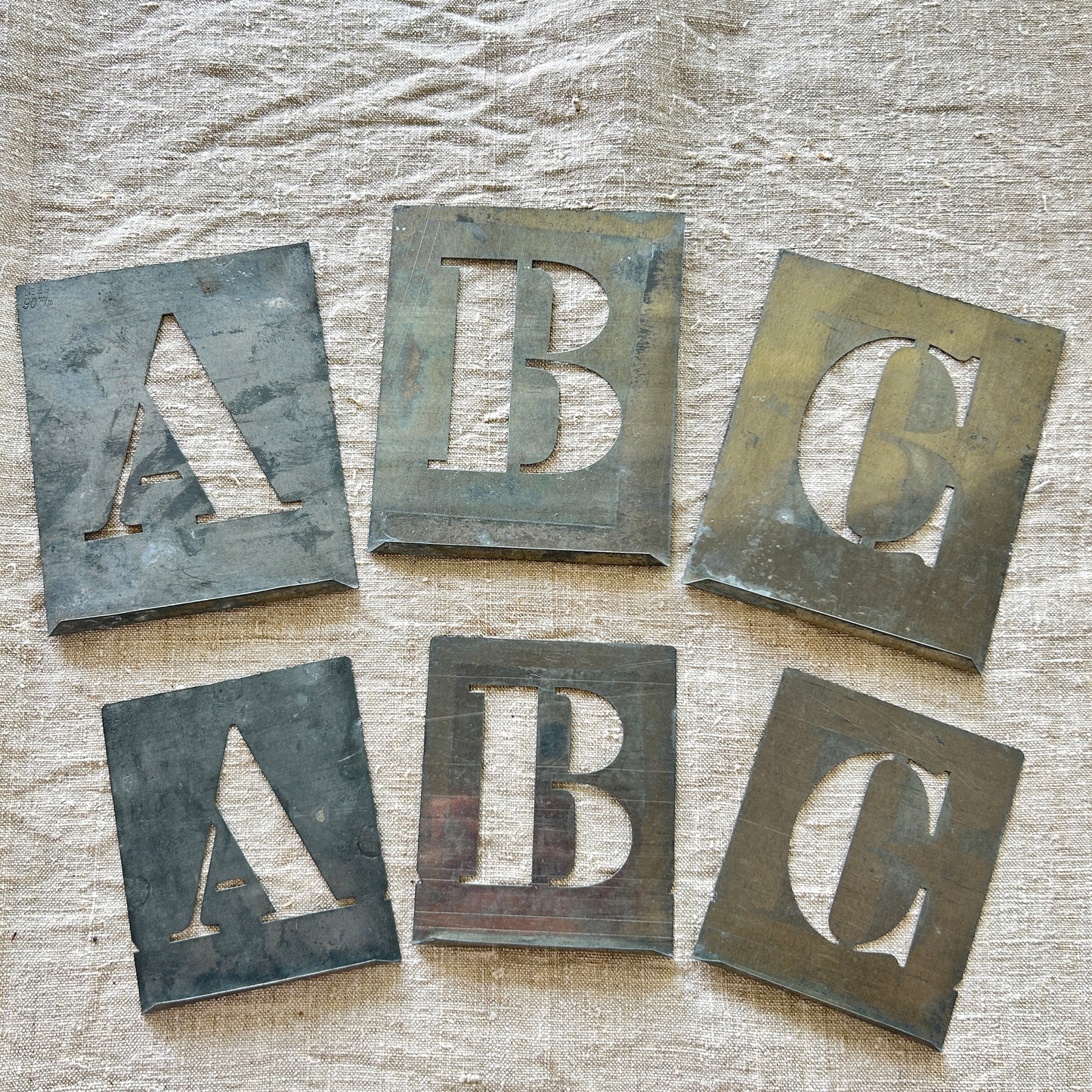 Vintage French Zinc Alphabet Stencil Set