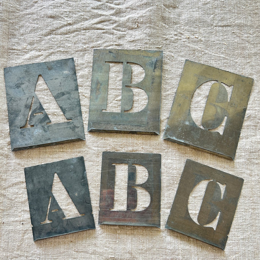Vintage French Zinc Alphabet Stencil Set
