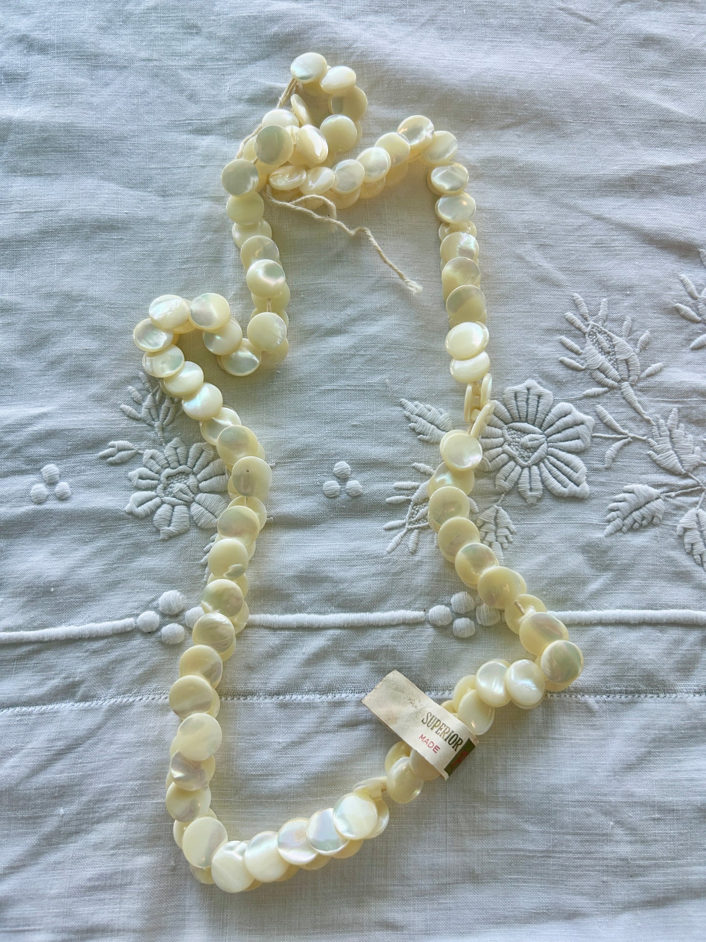 Vintage Strand of Mother of Pearl Buttons - 12mm