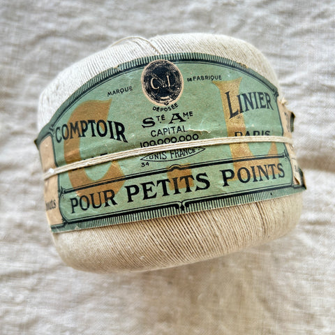 Antique Linen Thread Spool - Huge!