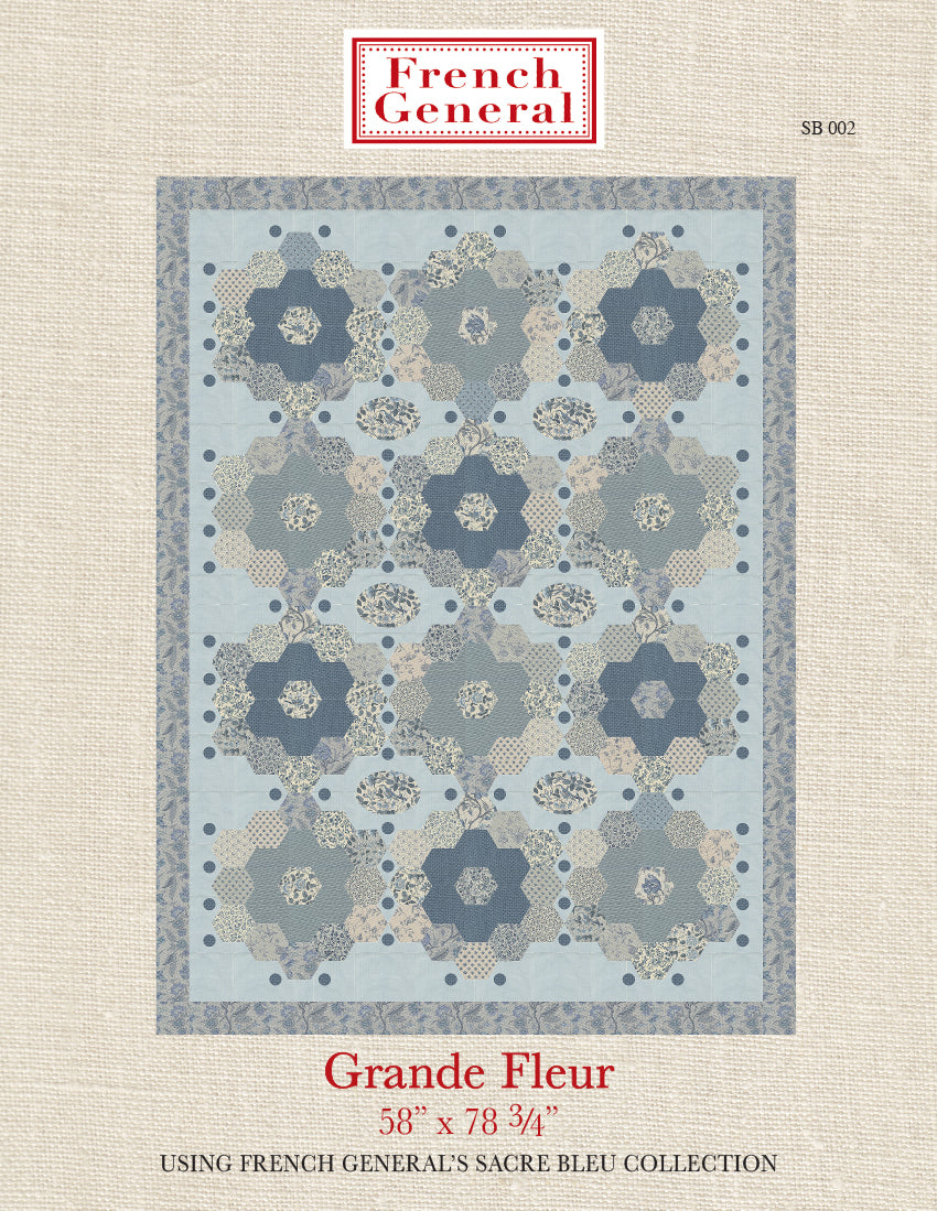 Sacre Bleu - Grande Fleur Quilt Pattern Instructions