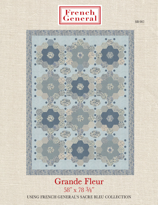 Sacre Bleu - Grande Fleur Quilt Pattern Instructions