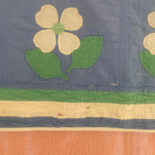Vintage Floral Applique Quilt - Cutter?