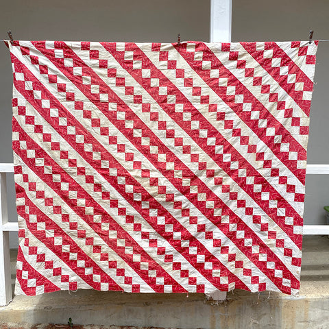 Antique Jacob's Ladder Quilt Top
