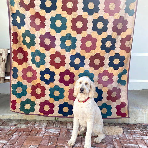 Antique Grandmother's Wool Flower Garden Quilt