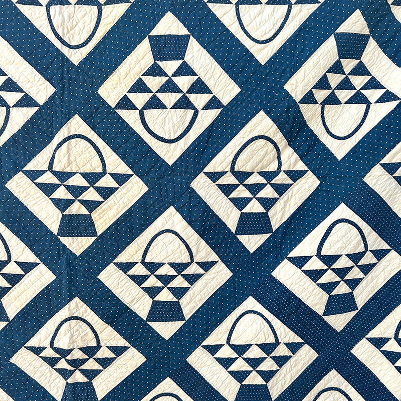 Antique Indigo Basket Quilt
