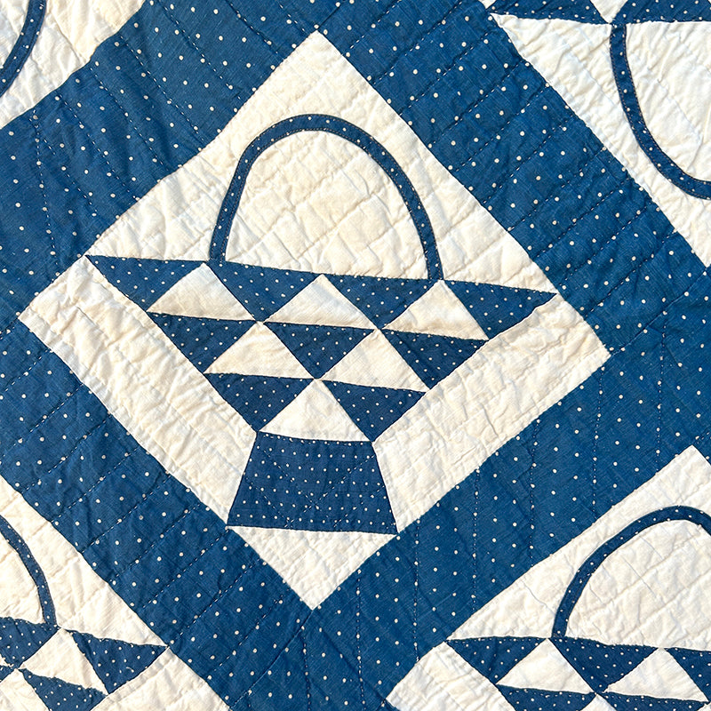 Antique Indigo Basket Quilt