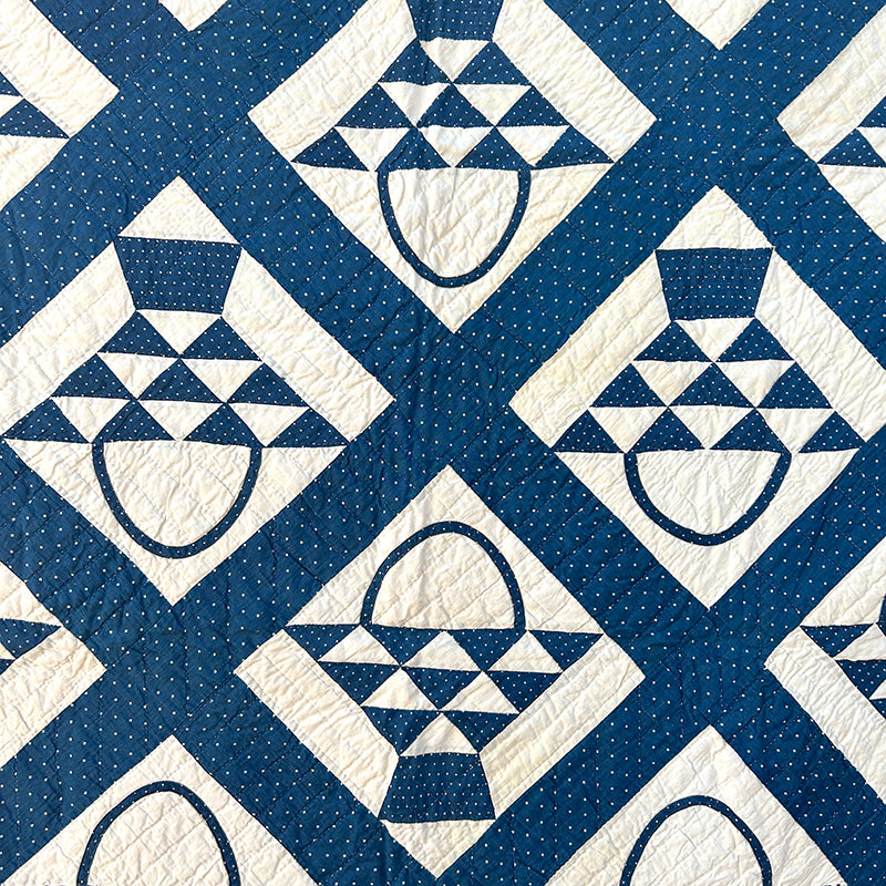 Antique Indigo Basket Quilt