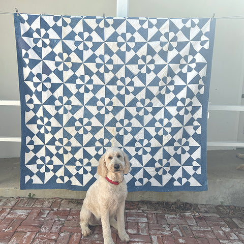 Antique Blue Flower Quilt