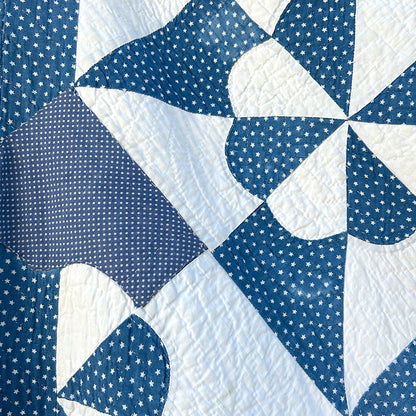 Antique Blue Flower Quilt