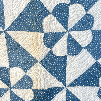 Antique Blue Flower Quilt