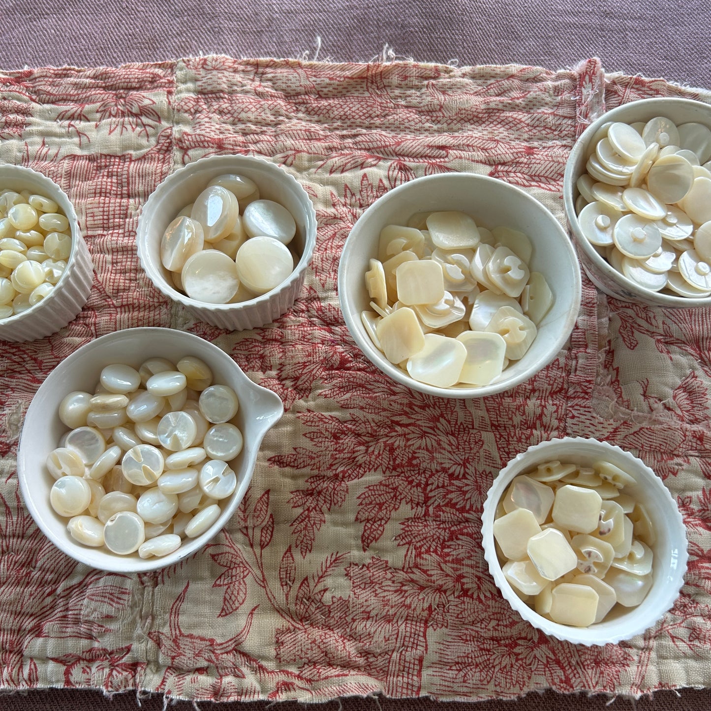 Vintage Mother of Pearl Buttons - 15mm square