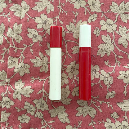 Vintage Red and White Needle Holder