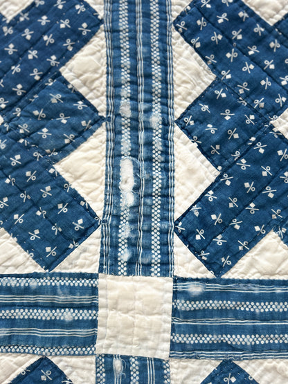 Early Indigo and White Quilt