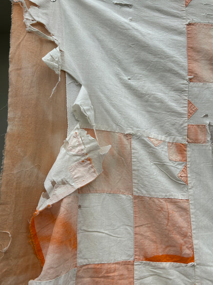 Vintage Orange Nine Patch Quilt - Cutter!