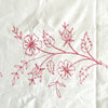 Vintage Red Work Floral Panel