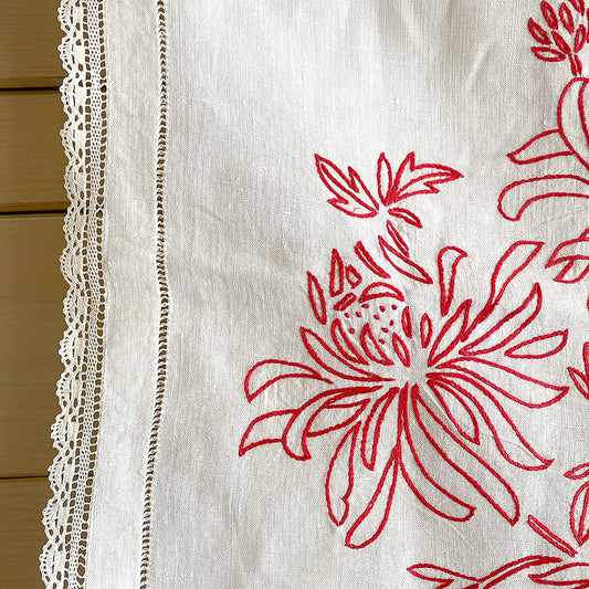 Antique Shelf Liner or Panel / Exotic Floral