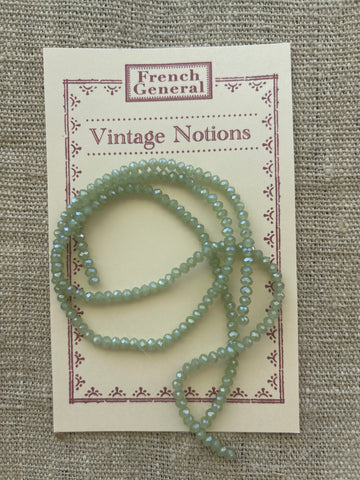 Vintage Machine Cut Glass Beads - Celadon