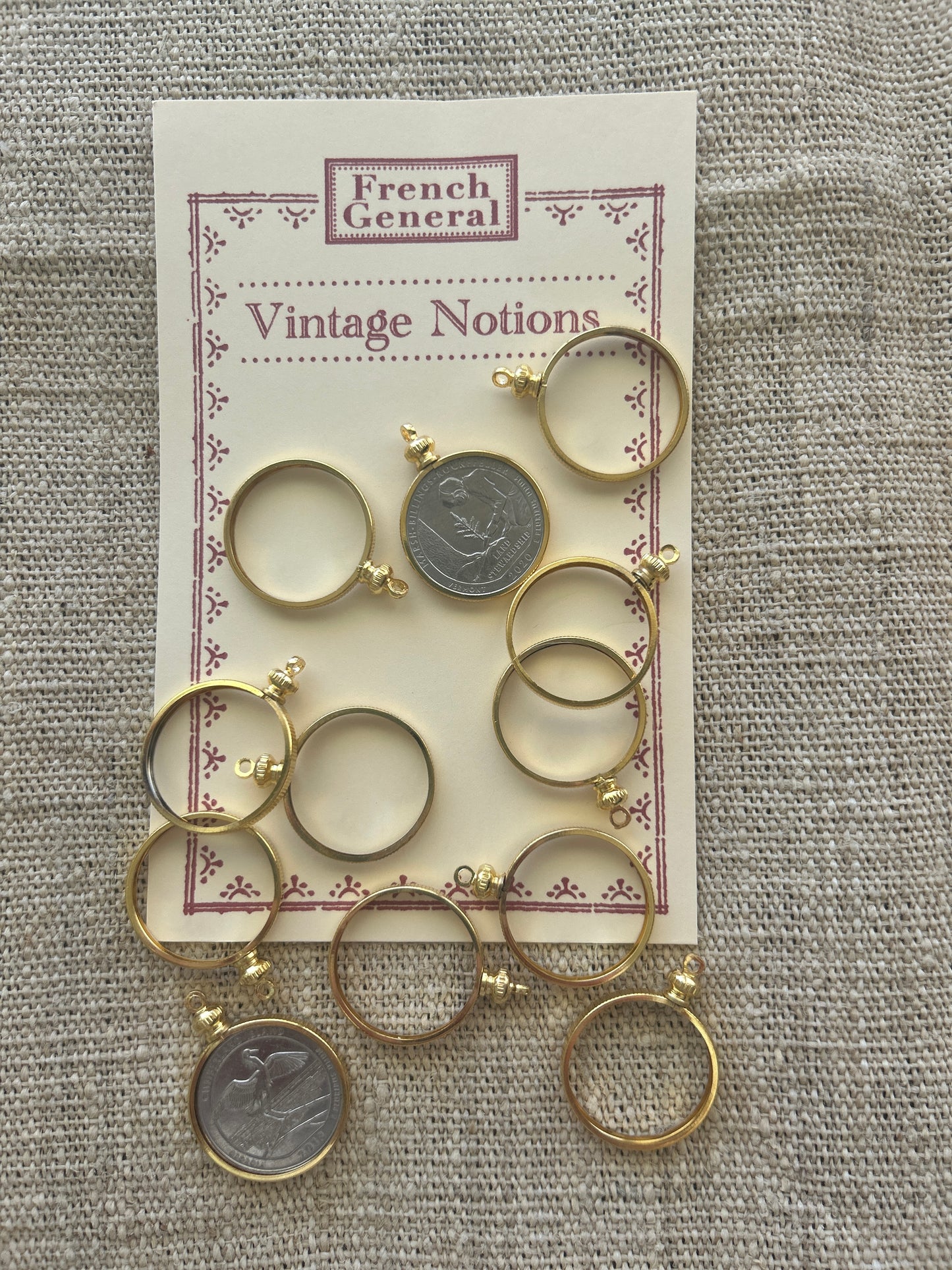 Vintage Brass Quarter Holders