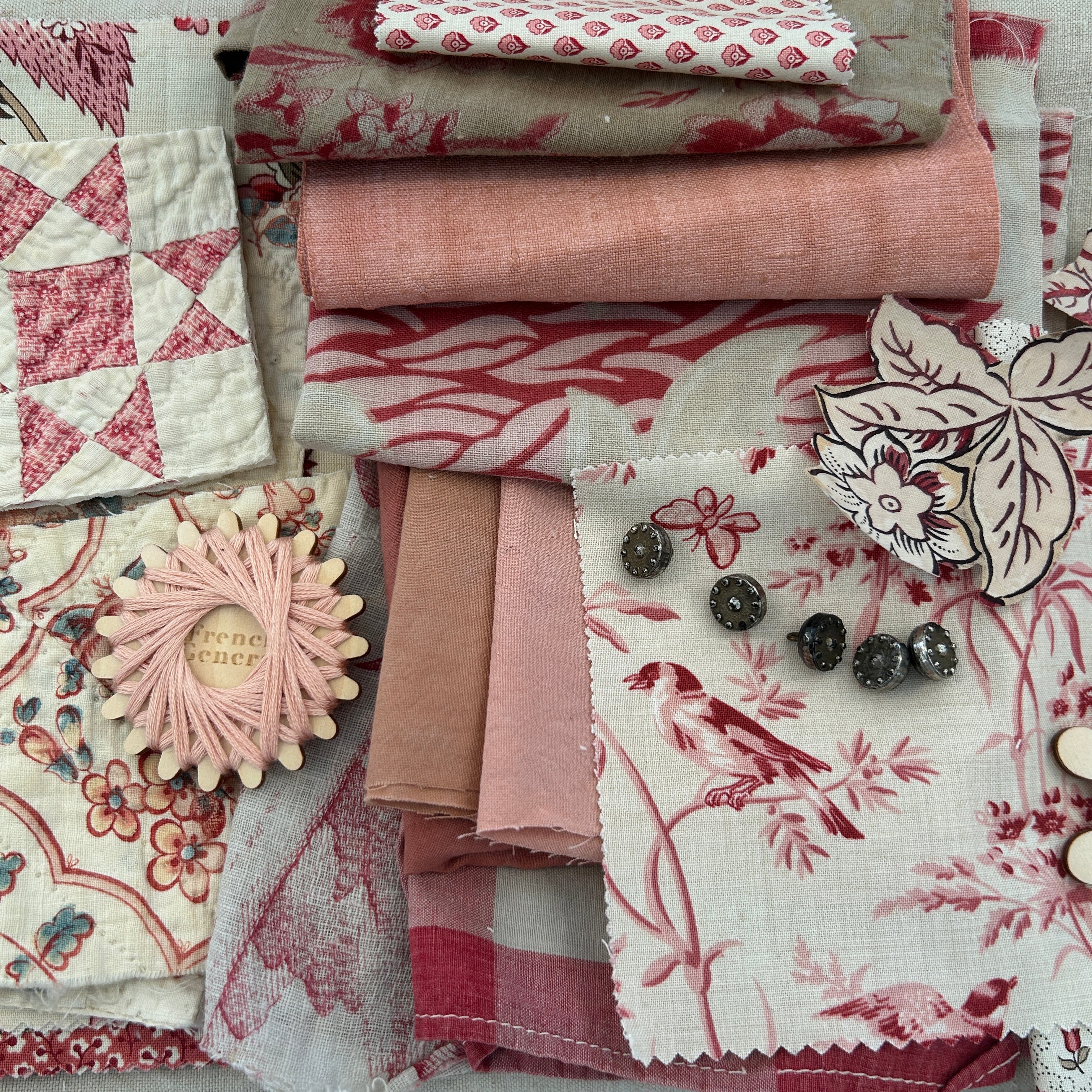 Embroidered Vintage Fabric Swatches
