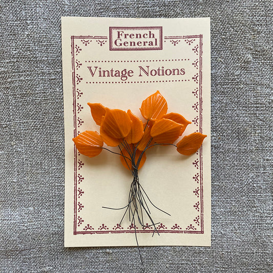 Vintage Orange Glass Leaves