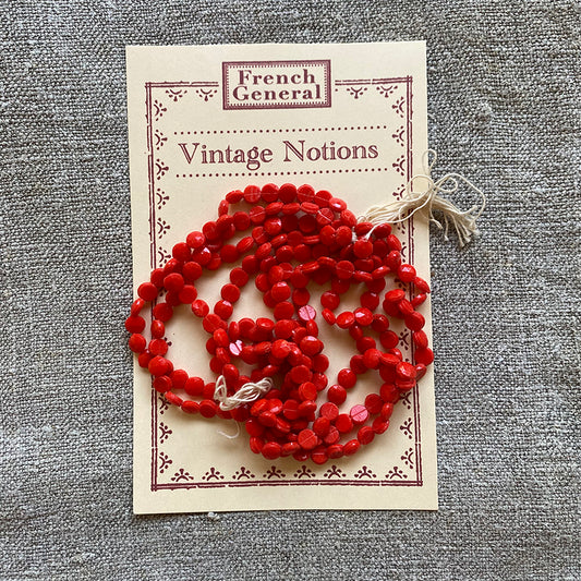 Vintage Cherry Red Nailhead Glass Beads