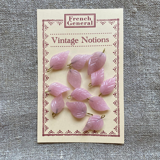 Vintage Glass Leaves - Pink