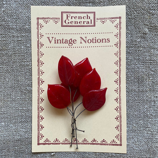 Vintage Red Glass Leaves