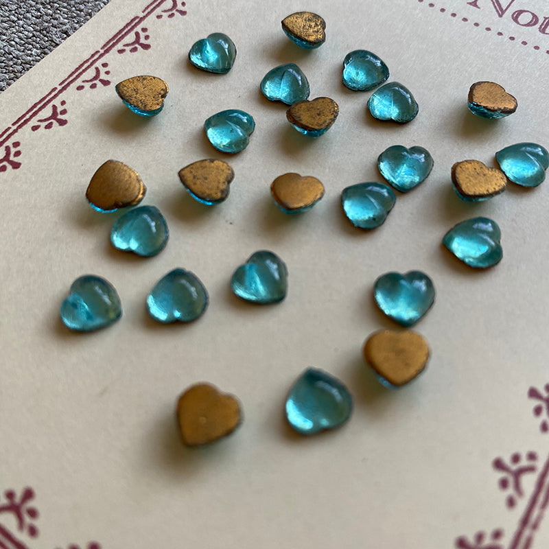 Vintage Aqua Hearts