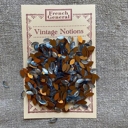 Vintage Pale Blue Glass Diamante Cabochon