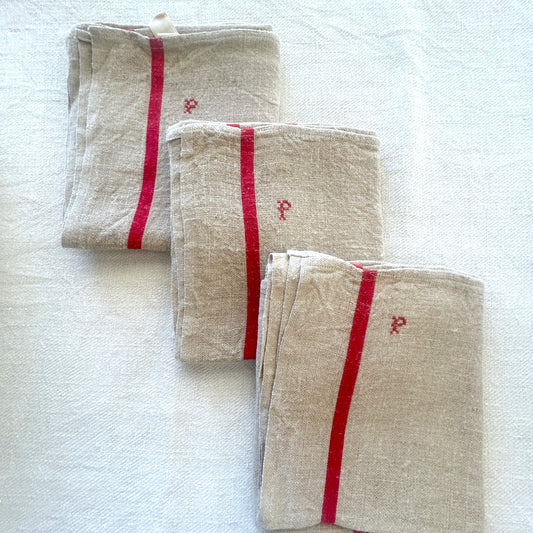 Early French Hemp Torchon / P Monogram