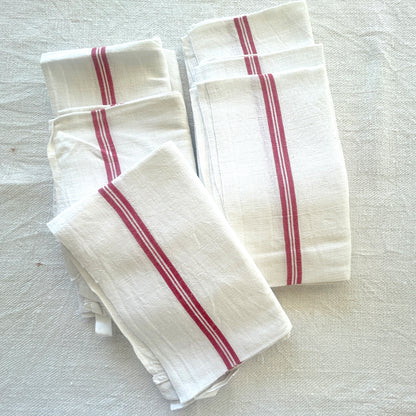 Vintage French White Linen Torchons