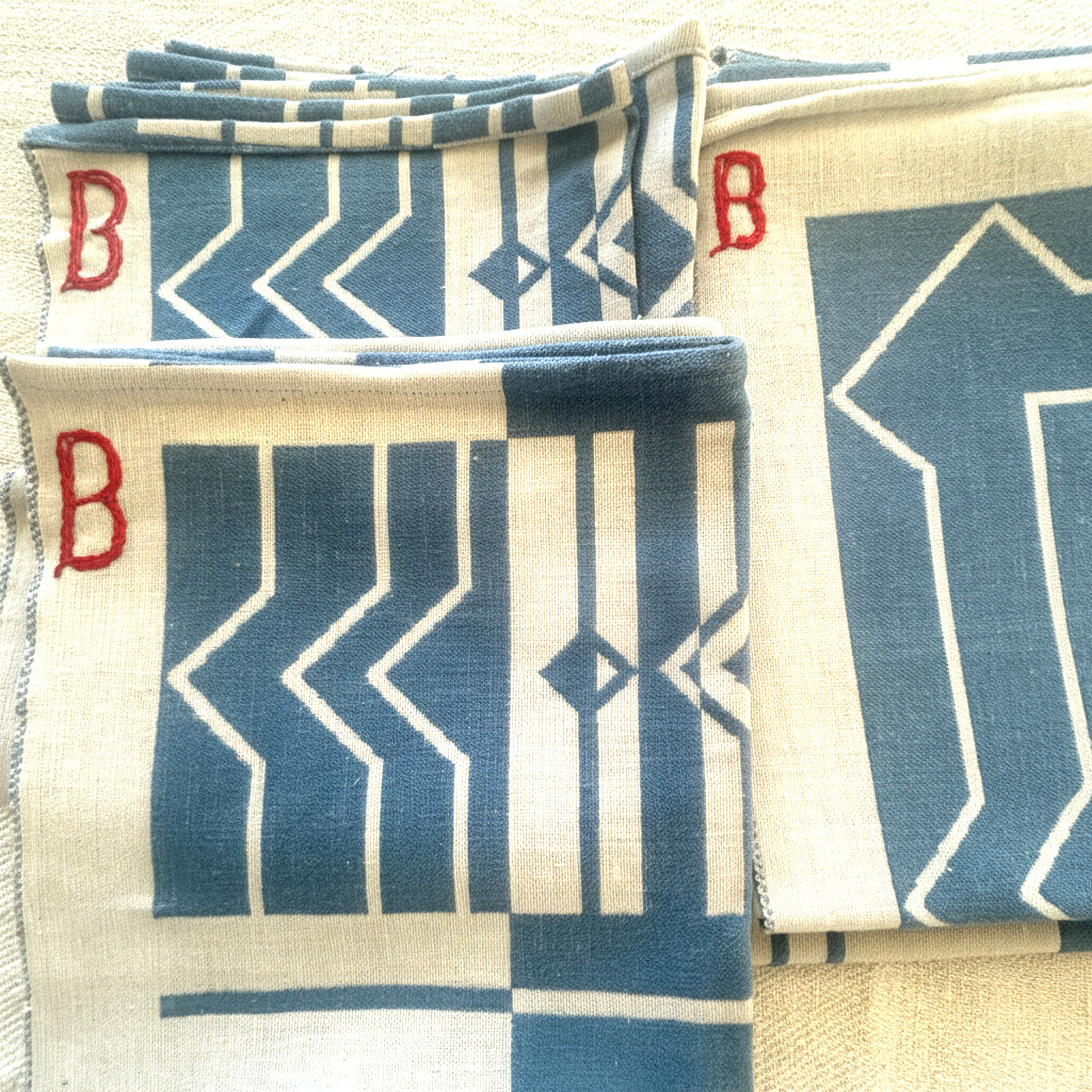 French Cotton Napkins / Set of 6 / B Monogram