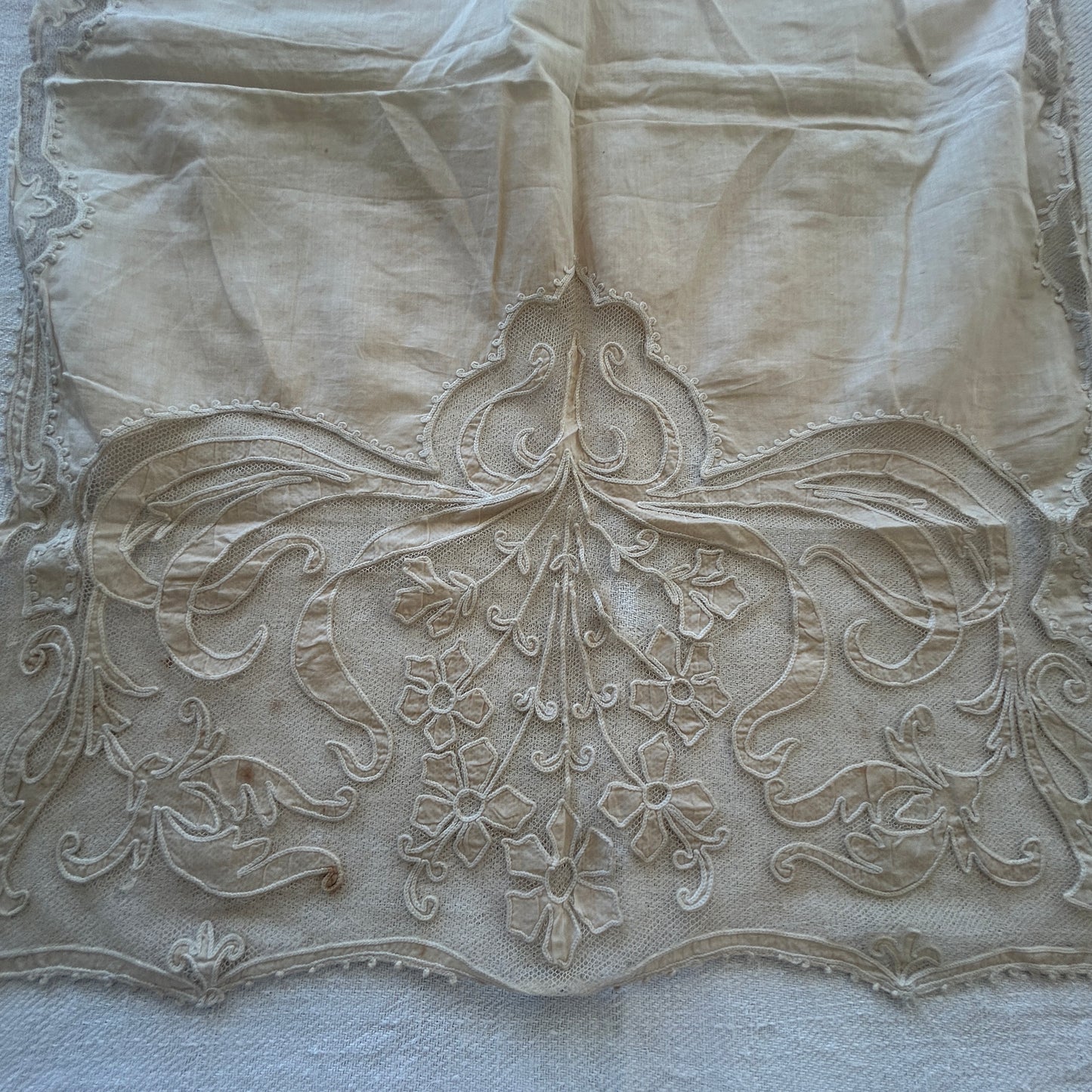 Antique French Tambour Lace Panels / Set of 8