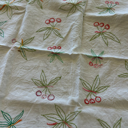 Vintage French Cherry Tablecloth