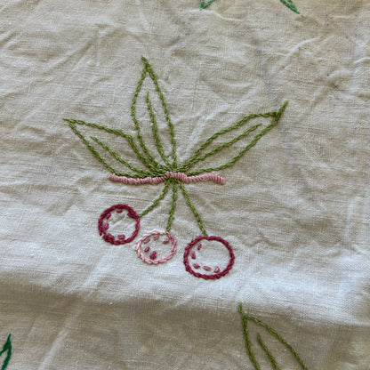 Vintage French Cherry Tablecloth