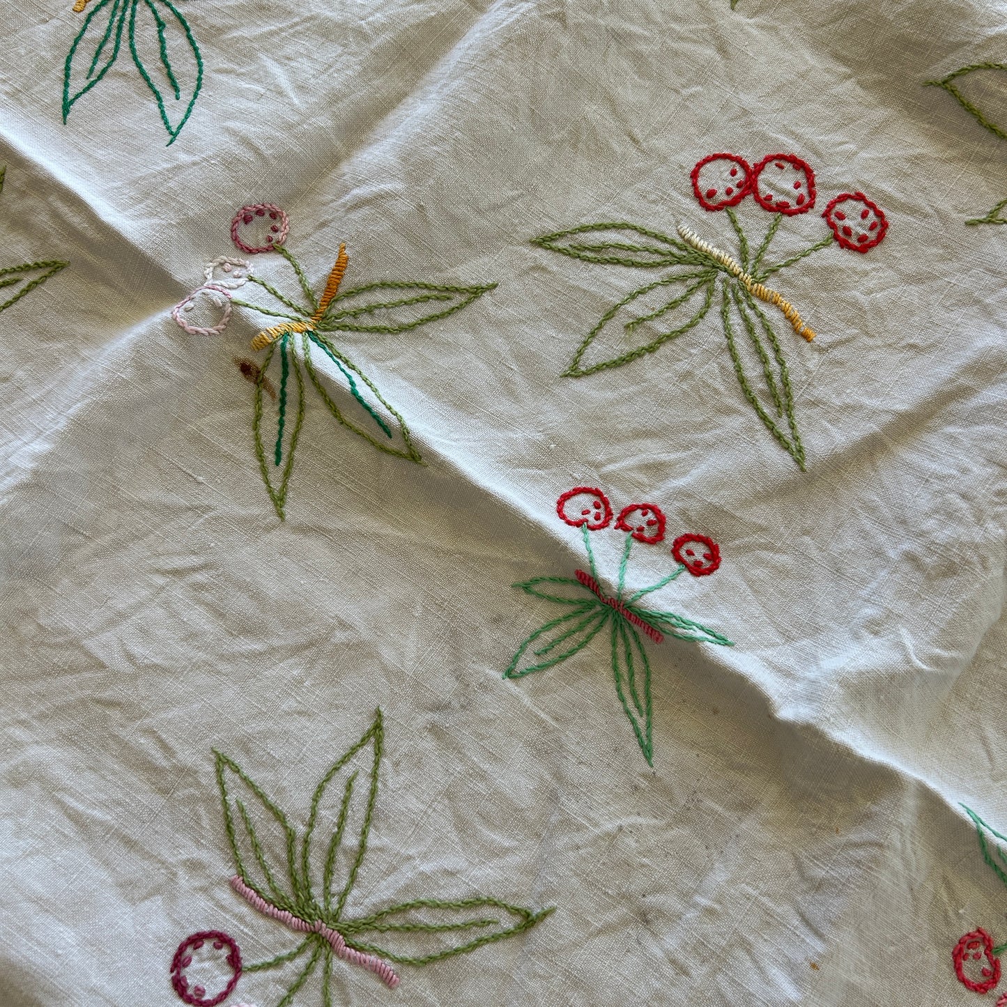 Vintage French Cherry Tablecloth