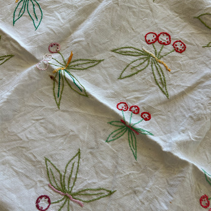 Vintage French Cherry Tablecloth