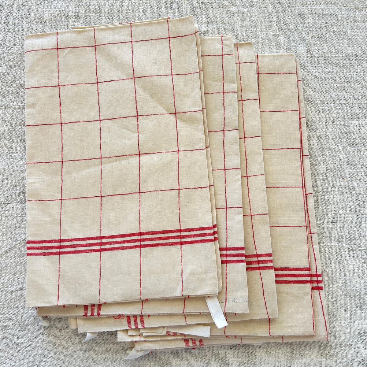 Vintage Unused Linen Torchons - Set of 2