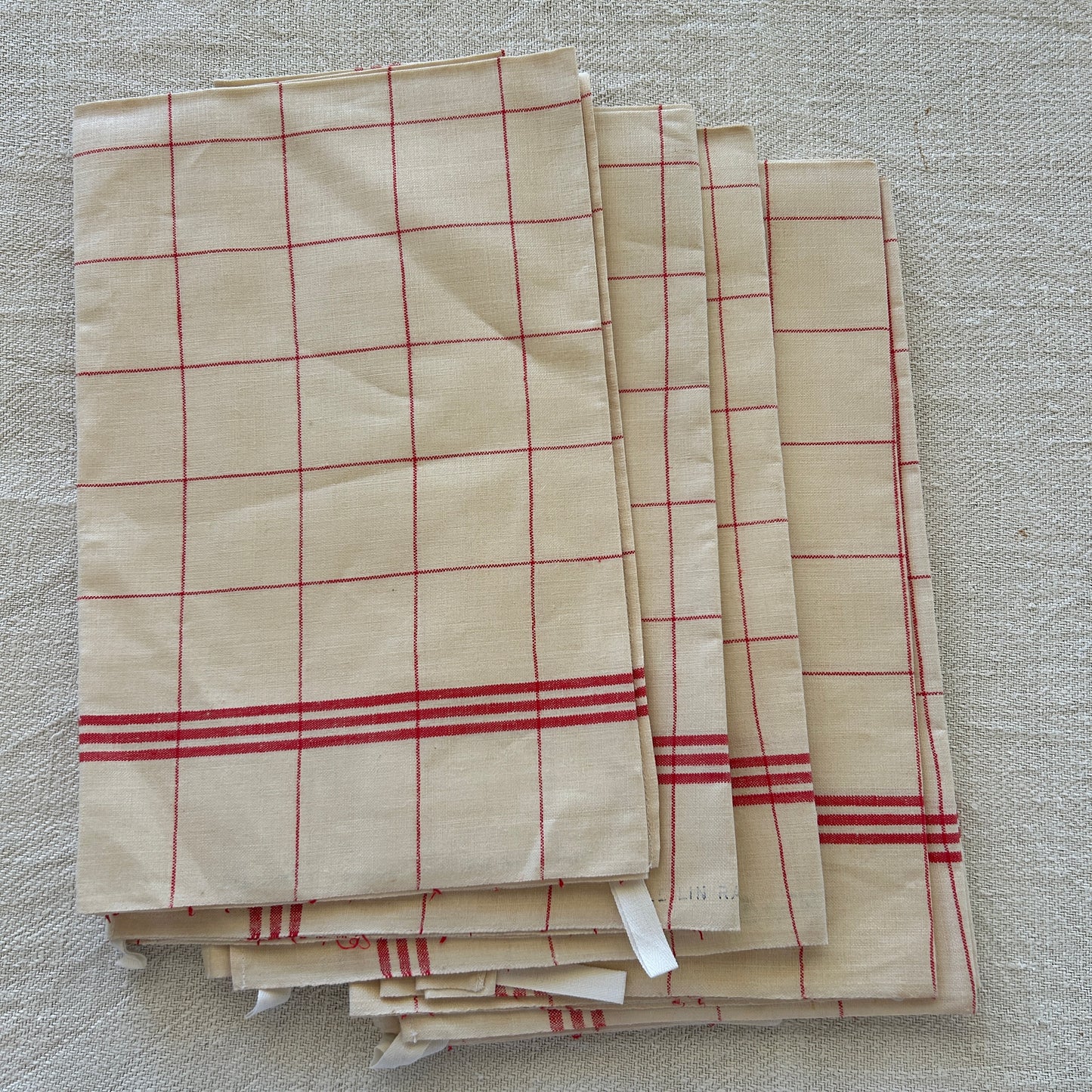 Vintage Unused Linen Torchons - Set of 2