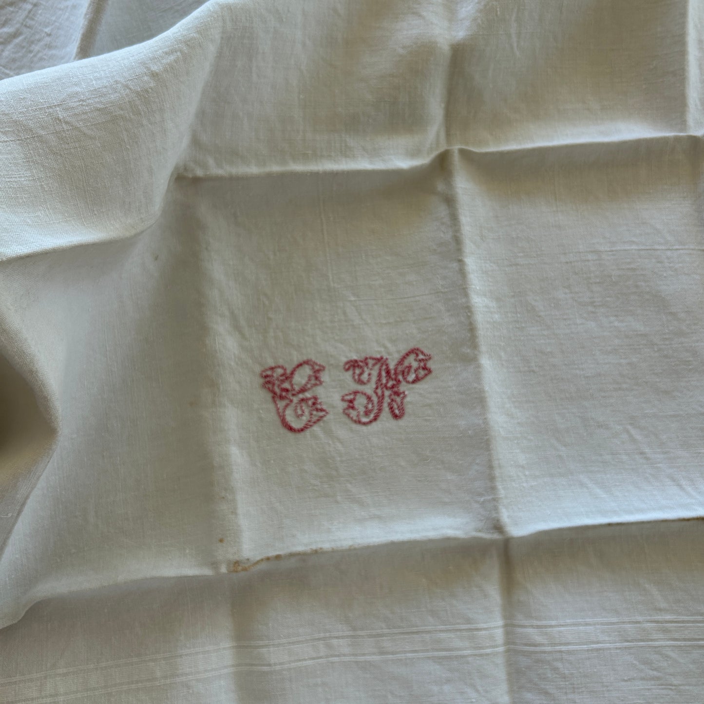 Early French Household Cloth / CN Monogram / Set of 8