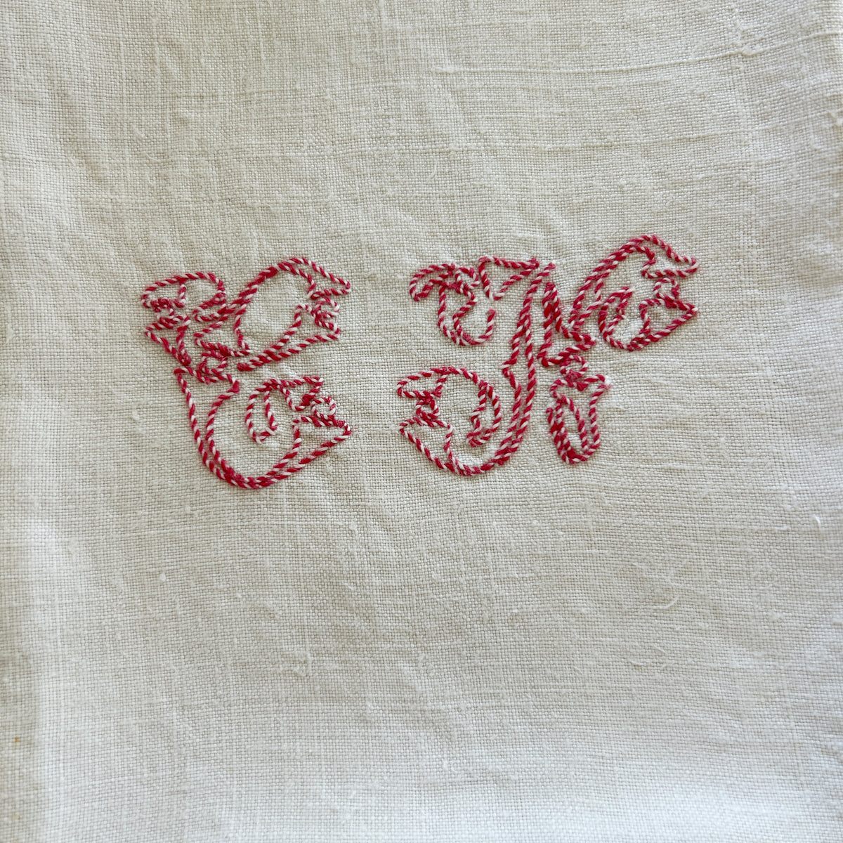 Early French Household Cloth / CN Monogram / Set of 8