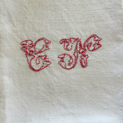 Early French Household Cloth / CN Monogram / Set of 8