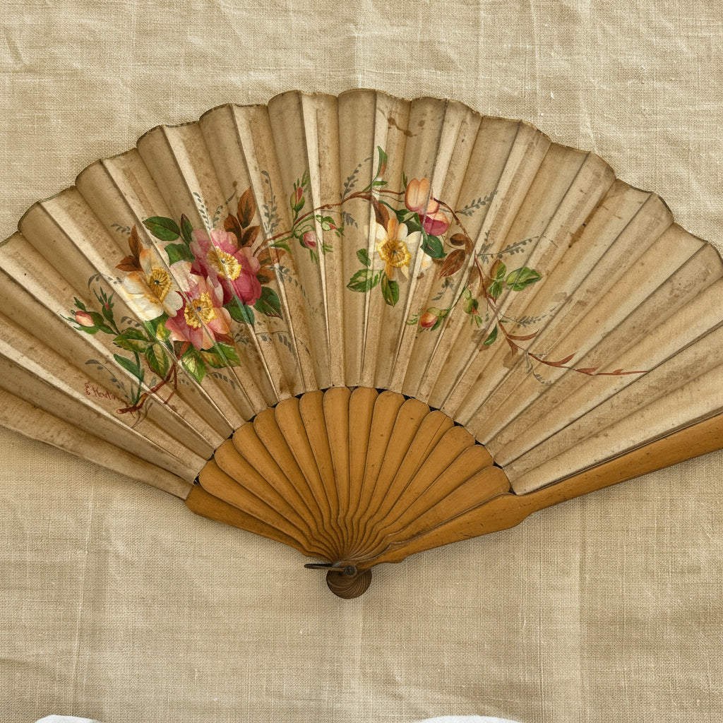Antique Folies Bergère Souvenir Fan
