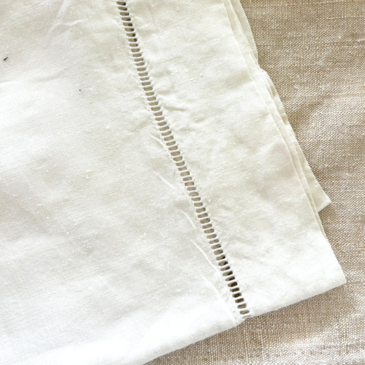 Vintage Linen Pillow Shams / MH Monogram