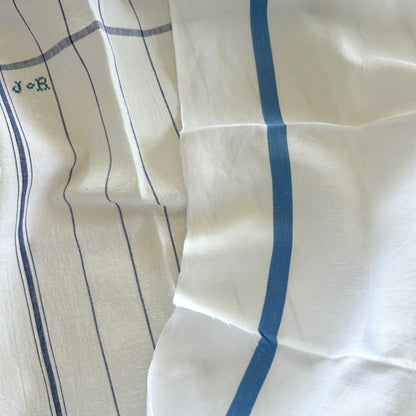 Vintage Blue Striped Torchons / Set of 2