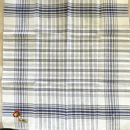 Vintage Blue Checkered and Striped Handkerchiefs