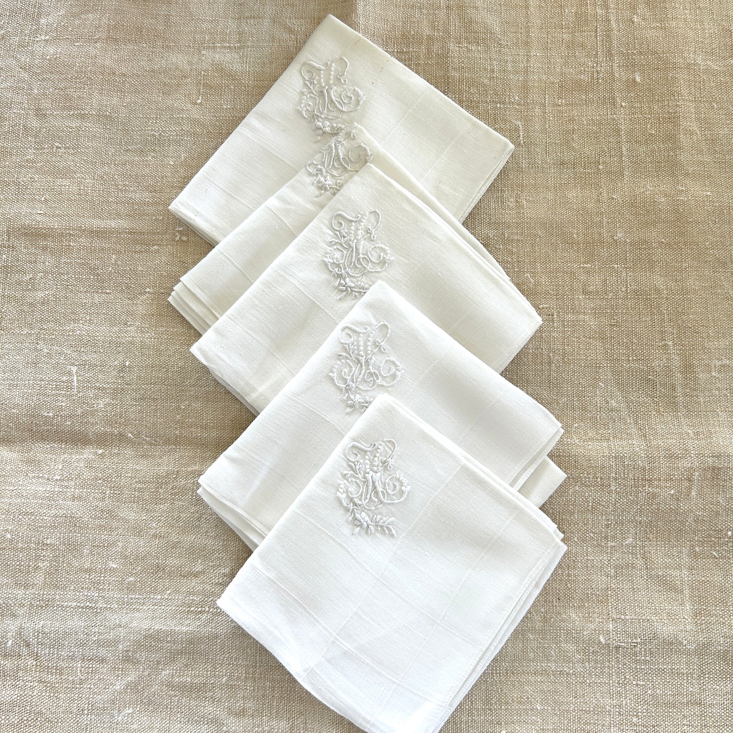 Early Linen Handkerchiefs / JC Monogram?